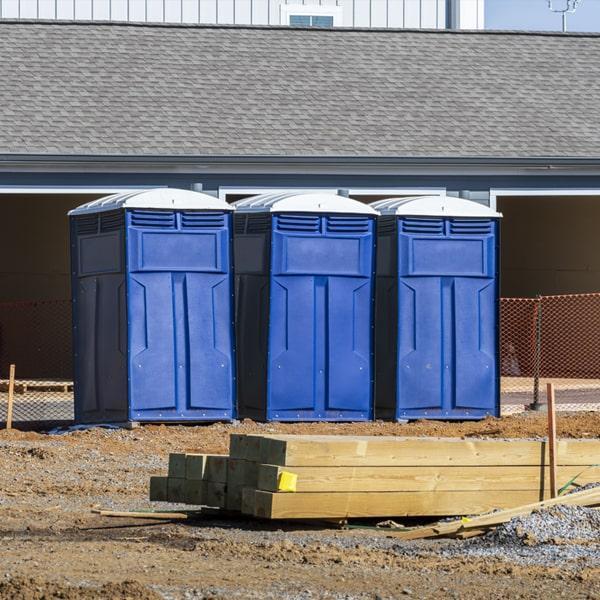 Heavy-duty construction site porta potty in Brea, California
